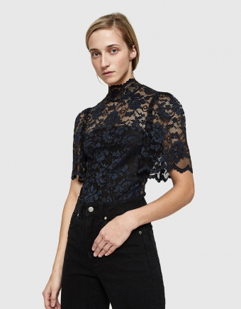 Flynn Lace Bodystocking in Black