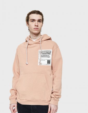 Cotton Hooded Sweatshirt in Dusty Pink