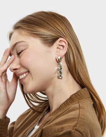 Pod Kombu Silver Earrings