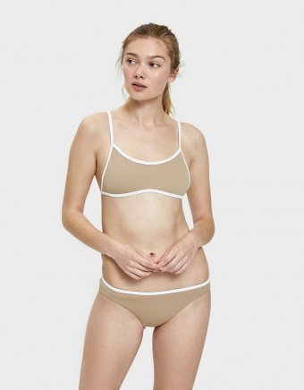 Valencia Swim Bottom in Taupe