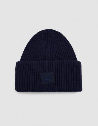 Pansy L Face Beanie in Navy