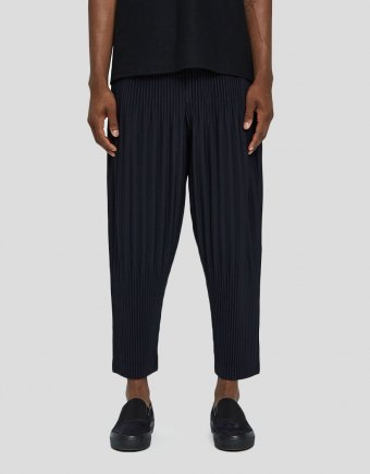 Basic Pleated Pants in Navy