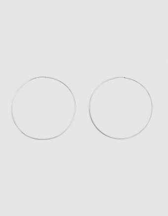 XL Silver Hoop Earrings