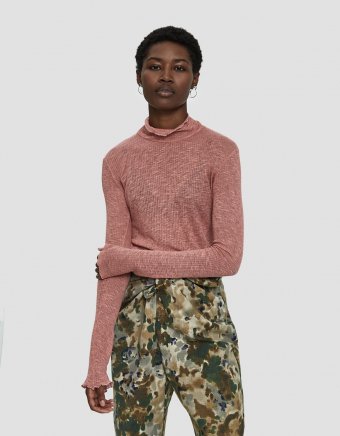 Recall Ribbed Top in Pink