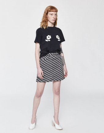 Plaid Denim Mini Skirt