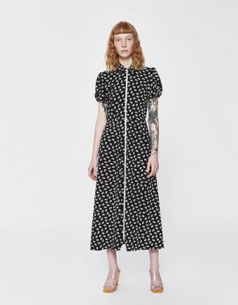 Puff Sleeve Zip Dress