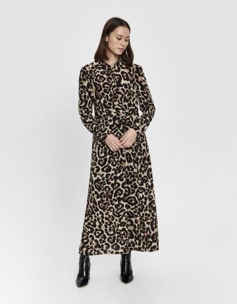 Alham Crepe Dress in Wild Leopard