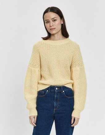 Chuden Mohair Sweater in Raffia Yellow