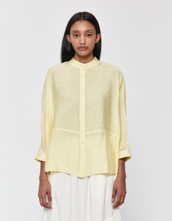 Tie-Collar Silky Blouse