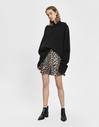 Silk Linen Leopard-Print Shorts