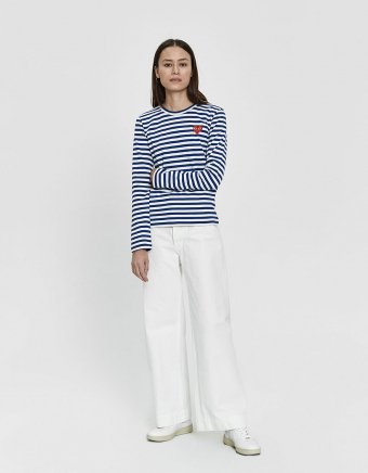 Play Striped Long Sleeve Tee in Blue