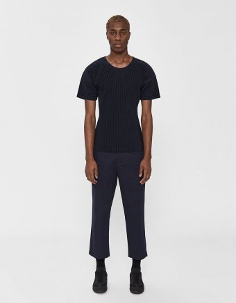 S/S Basics Poly Tee in Navy