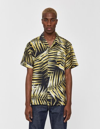 S/S Hawaiian Button Up Shirt in Tiger Palm