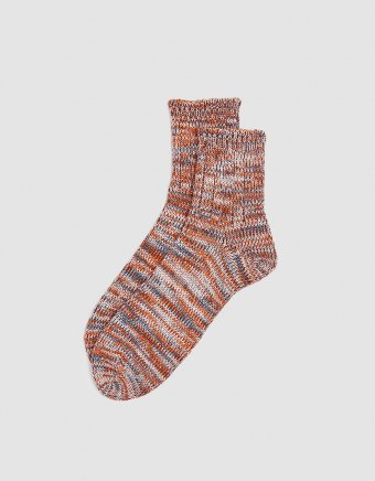 5 Color Mix Quarter Sock in Orange/Blue