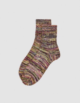 5 Color Mix Quarter Sock in Pink/Yellow