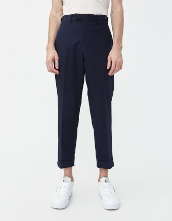 Seersucker Cotton Polyester 9/10 Trouser