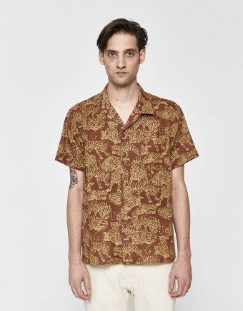 Tiger Malick Vacation Shirt in Brown