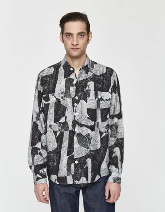 Swan Print Shirt Jacket
