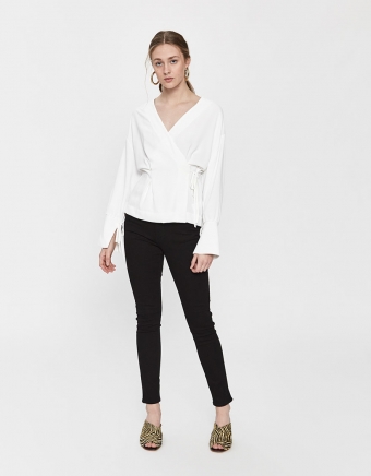 Brigitte Wrap Blouse in White